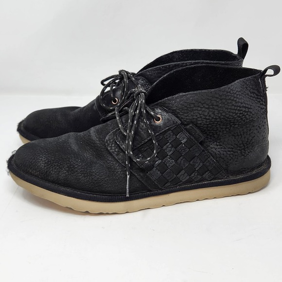 Teva Mens Coromar Black Pebbled Leather Chukka Ankle Boots Size 8.5 Lace Up main image 7